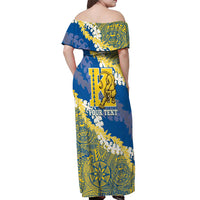 Personalized Kaiser Hawaii High School Off Shoulder Maxi Dress Puakenikeni Lei Hawaiian Pattern LT14 - Polynesian Pride
