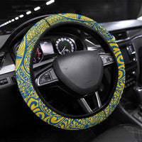 Kaiser Hawaii High School Steering Wheel Cover Puakenikeni Lei Hawaiian Pattern - Polynesian Pride