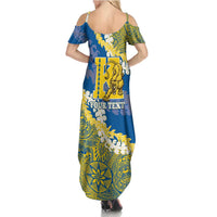 Personalized Kaiser Hawaii High School Summer Maxi Dress Puakenikeni Lei Hawaiian Pattern LT14 - Polynesian Pride