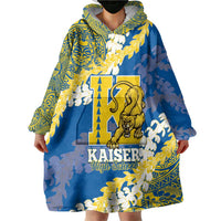 Personalized Kaiser Hawaii High School Wearable Blanket Hoodie Puakenikeni Lei Hawaiian Pattern - Polynesian Pride