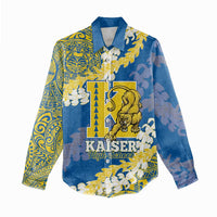 Personalized Kaiser Hawaii High School Women Casual Shirt Puakenikeni Lei Hawaiian Pattern - Polynesian Pride