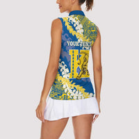 Personalized Kaiser Hawaii High School Women Sleeveless Polo Shirt Puakenikeni Lei Hawaiian Pattern - Polynesian Pride
