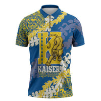 Personalized Kaiser Hawaii High School Zipper Polo Shirt Puakenikeni Lei Hawaiian Pattern - Polynesian Pride