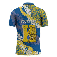 Personalized Kaiser Hawaii High School Zipper Polo Shirt Puakenikeni Lei Hawaiian Pattern - Polynesian Pride