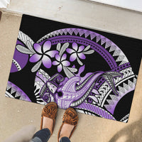 Purple Polynesian Rubber Doormat Hammerhead Shark Tattoo Royal Plumeria Gradient Vibes LT14 - Polynesian Pride