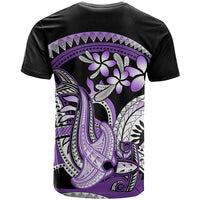 Purple Polynesian T Shirt Hammerhead Shark Tattoo Royal Plumeria Gradient Vibes LT14 - Polynesian Pride