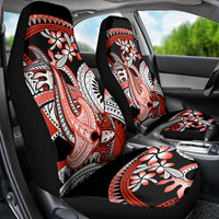 Red Polynesian Car Seat Cover Hammerhead Shark Tattoo Royal Plumeria Gradient Vibes LT14 - Polynesian Pride