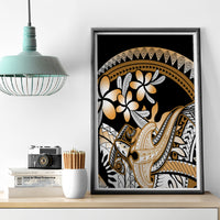 Gold Polynesian Hammerhead Shark Tattoo Canvas Wall Art Royal Plumeria Gradient Vibes LT14 - Polynesian Pride