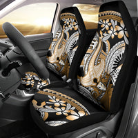 Gold Polynesian Hammerhead Shark Tattoo Car Seat Cover Royal Plumeria Gradient Vibes LT14 - Polynesian Pride