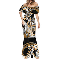Gold Polynesian Hammerhead Shark Tattoo Mermaid Dress Royal Plumeria Gradient Vibes LT14 - Polynesian Pride