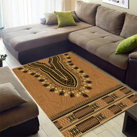 Brown African Dashiki With Fijian Tapa Pattern Area Rug