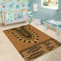 Brown African Dashiki With Fijian Tapa Pattern Area Rug