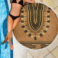 Brown African Dashiki With Fijian Tapa Pattern Beach Blanket