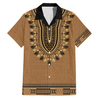 Brown African Dashiki With Fijian Tapa Pattern Family Matching Mermaid Dress and Hawaiian Shirt