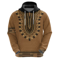 Brown African Dashiki With Fijian Tapa Pattern Hoodie LT14 - Polynesian Pride