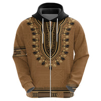 Brown African Dashiki With Fijian Tapa Pattern Hoodie LT14 - Polynesian Pride