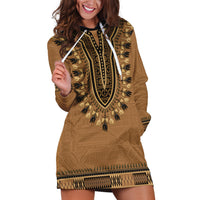 Brown African Dashiki With Fijian Tapa Pattern Hoodie Dress LT14 Brown - Polynesian Pride