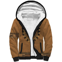 Brown African Dashiki With Fijian Tapa Pattern Sherpa Hoodie LT14 Unisex Brown - Polynesian Pride