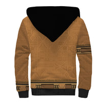 Brown African Dashiki With Fijian Tapa Pattern Sherpa Hoodie