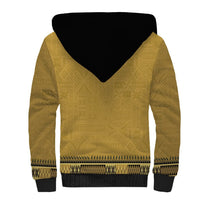 Gold African Dashiki With Fijian Tapa Pattern Sherpa Hoodie LT14 - Polynesian Pride