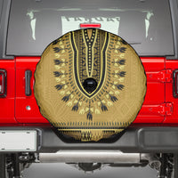 Gold African Dashiki With Fijian Tapa Pattern Spare Tire Cover
