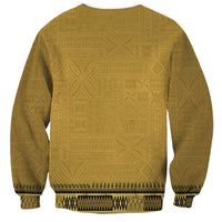 Gold African Dashiki With Fijian Tapa Pattern Sweatshirt LT14 - Polynesian Pride