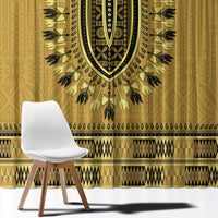Gold African Dashiki With Fijian Tapa Pattern Window Curtain LT14 - Polynesian Pride