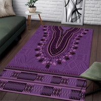 Purple African Dashiki With Fijian Tapa Pattern Area Rug