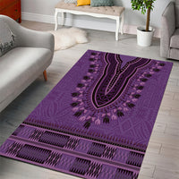 Purple African Dashiki With Fijian Tapa Pattern Area Rug