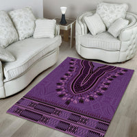 Purple African Dashiki With Fijian Tapa Pattern Area Rug