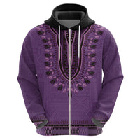 Purple African Dashiki With Fijian Tapa Pattern Hoodie LT14 - Polynesian Pride
