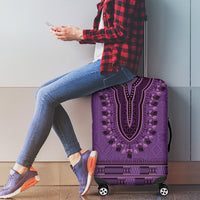 Purple African Dashiki With Fijian Tapa Pattern Luggage Cover LT14 - Polynesian Pride