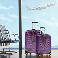 Purple African Dashiki With Fijian Tapa Pattern Luggage Cover LT14 - Polynesian Pride