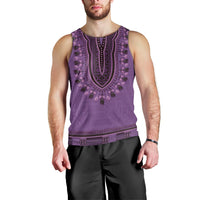Purple African Dashiki With Fijian Tapa Pattern Men Tank Top LT14 - Polynesian Pride