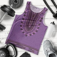 Purple African Dashiki With Fijian Tapa Pattern Men Tank Top LT14 - Polynesian Pride
