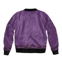 Purple African Dashiki With Fijian Tapa Pattern Sleeve Zip Bomber Jacket LT14 - Polynesian Pride
