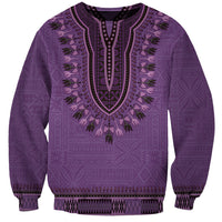 Purple African Dashiki With Fijian Tapa Pattern Sweatshirt LT14 Unisex Purple - Polynesian Pride
