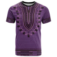 Purple African Dashiki With Fijian Tapa Pattern T Shirt LT14 Purple - Polynesian Pride