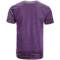 Purple African Dashiki With Fijian Tapa Pattern T Shirt LT14 - Polynesian Pride