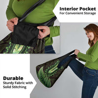 Lime Green African Dashiki With Aotearoa Maori Grocery Bag Paua Shell Mix Silver Fern LT14 - Polynesian Pride
