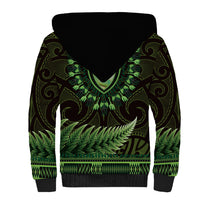Lime Green African Dashiki With Aotearoa Maori Sherpa Hoodie Paua Shell Mix Silver Fern