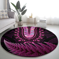 Pink African Dashiki With Aotearoa Maori Round Carpet Paua Shell Mix Silver Fern LT14 - Polynesian Pride