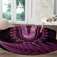 Pink African Dashiki With Aotearoa Maori Round Carpet Paua Shell Mix Silver Fern LT14 - Polynesian Pride