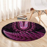 Pink African Dashiki With Aotearoa Maori Round Carpet Paua Shell Mix Silver Fern LT14 - Polynesian Pride