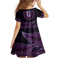 Purple African Dashiki With Aotearoa Maori Family Matching Puletasi and Hawaiian Shirt Paua Shell Mix Silver Fern LT14 - Polynesian Pride