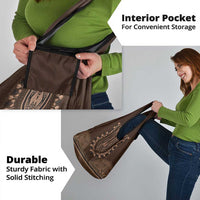 Brown African Dashiki With Tonga Ngatu Pattern Grocery Bag