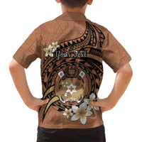 Personalised Tonga Emancipation Day Family Matching Puletasi and Hawaiian Shirt Tongan Ngatu Pattern - Brown Version LT14 - Polynesian Pride