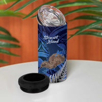 New Zealand Stewart Island 4 in 1 Can Cooler Tumbler Rakiura Kiwi Maori Glowing Sky