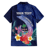 Personalised Guam Liberation Day Hawaiian Shirt Happy 80th Anniversary Fish Hook Mix Tropical Flowers