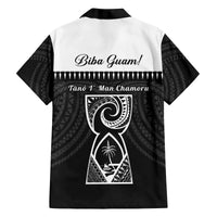 Guam Liberation Day Family Matching Off Shoulder Short Dress and Hawaiian Shirt Biba Guahan Chamorro 80th Anniversary - Black